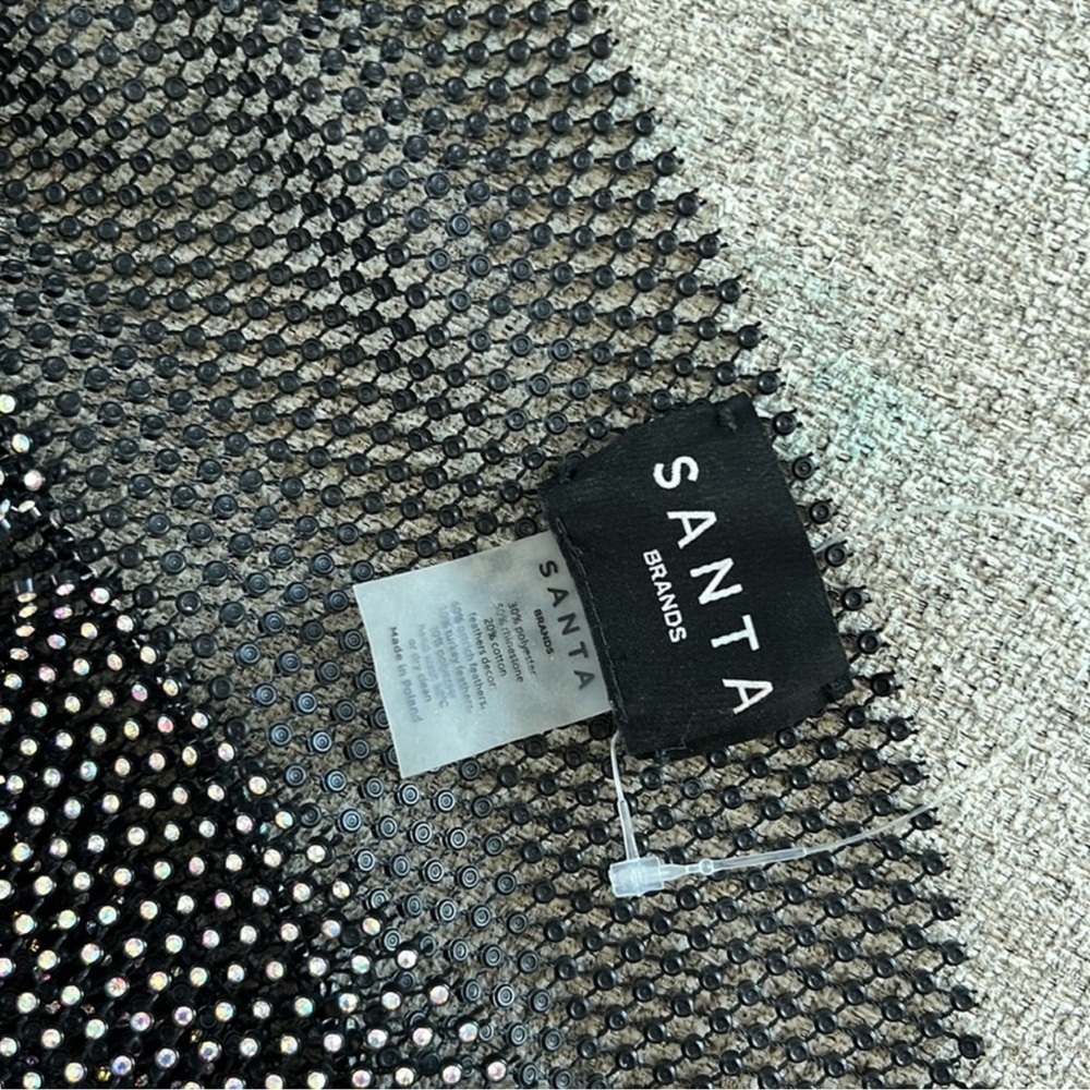 Santas brands Feathers Mini Dress in Sheer Mesh Sz M/L - Picture 7 of 15